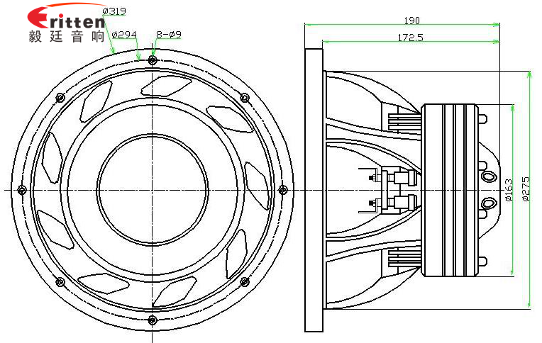 12寸橡胶边300W重低音汽车喇叭成品图-Model.png